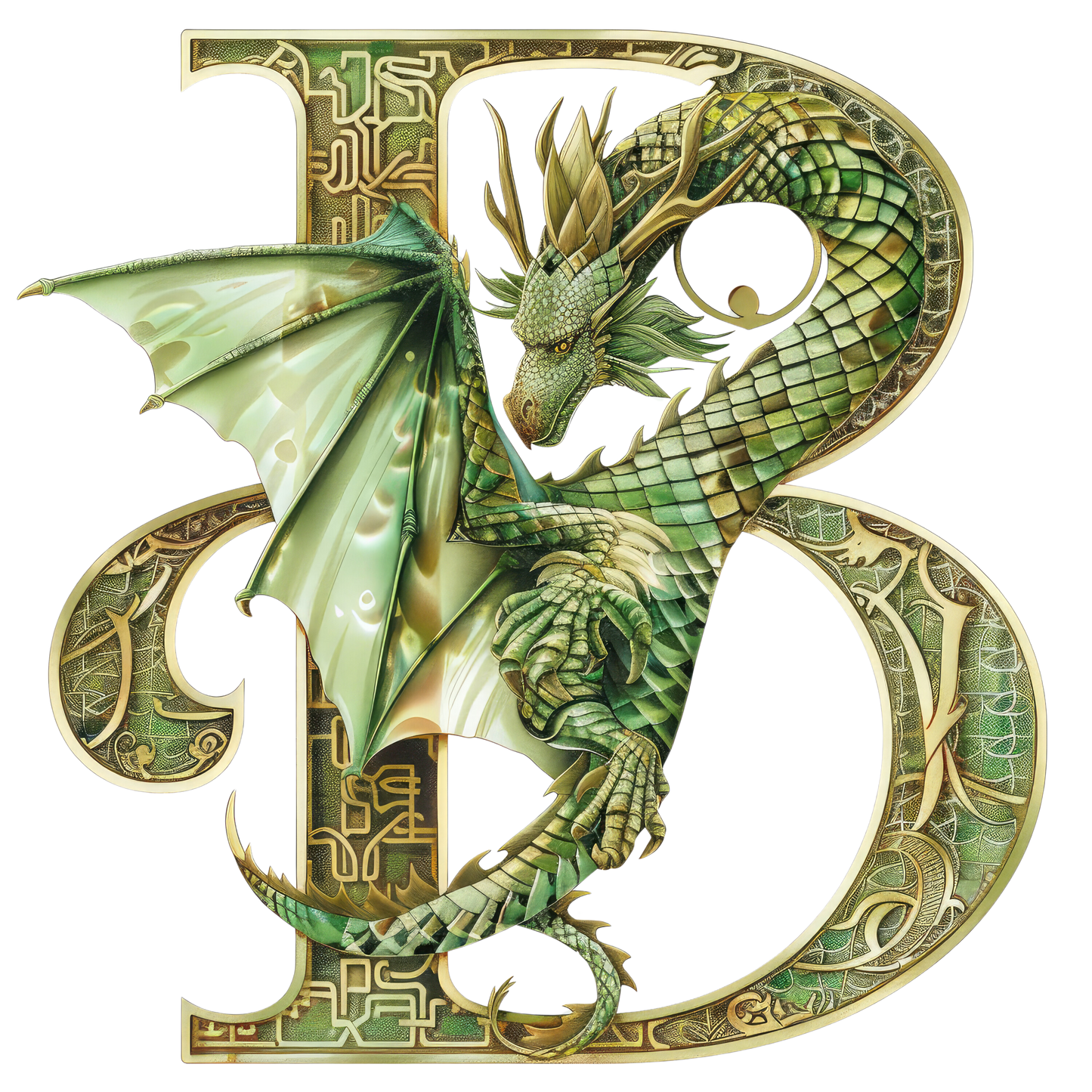 Bügelbild -  Buchstaben - Drache