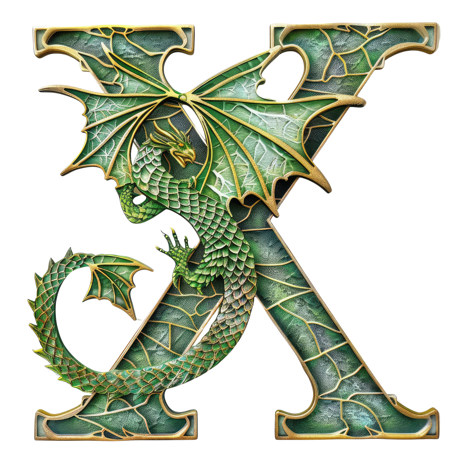 Bügelbild -  Buchstaben - Drache