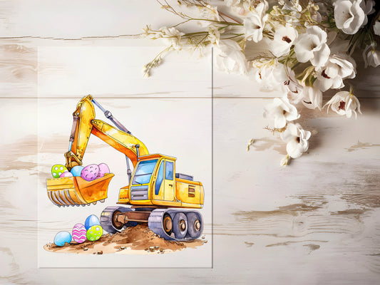 Bügelbild - Oster Baustelle Bagger #1061
