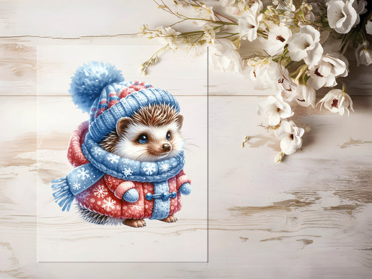 Bügelbild -  Winter Igel #0938