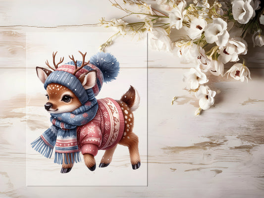Bügelbild -  Winter Reh #0929