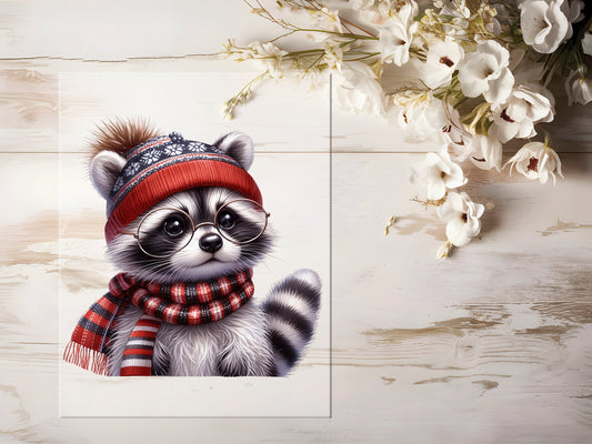 Bügelbild - Winter Waschbär #0917