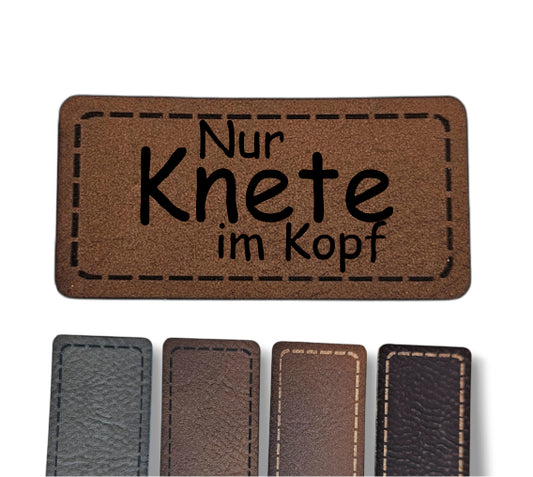 Kunstleder Patch - Rechteck - Nur Knete im Kopf