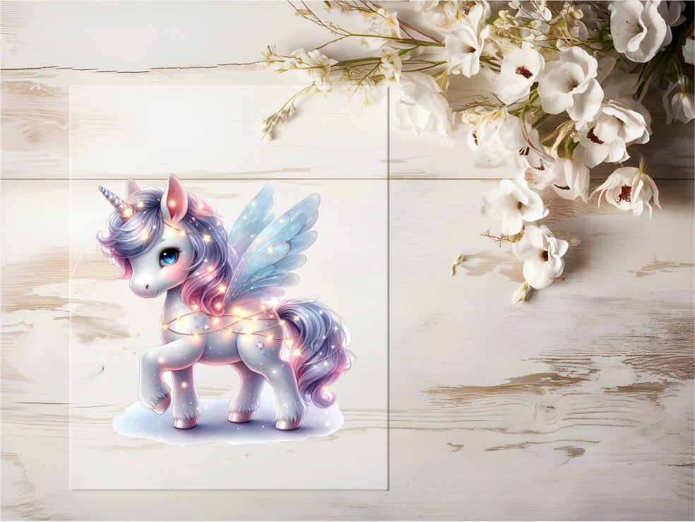 Auktion - Bügelbild - Sparkle Einhorn #0730 - 15cm