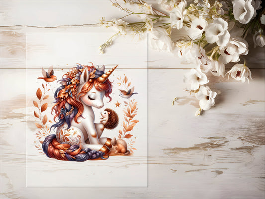 Bügelbild - Herbst Einhorn #0623