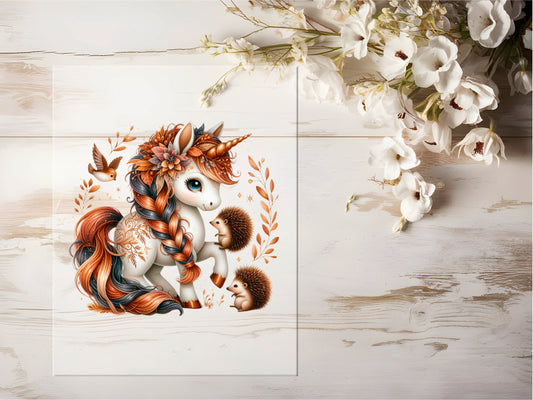 Bügelbild - Herbst Einhorn #0624