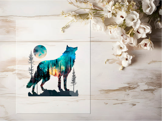 Bügelbild - Aquarell Wolf #003