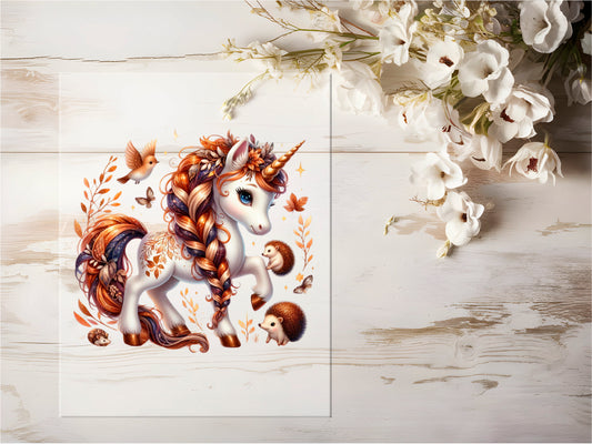 Bügelbild - Herbst Einhorn #0622