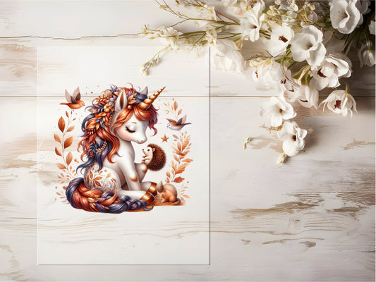 Bügelbild - Herbst Einhorn #0628