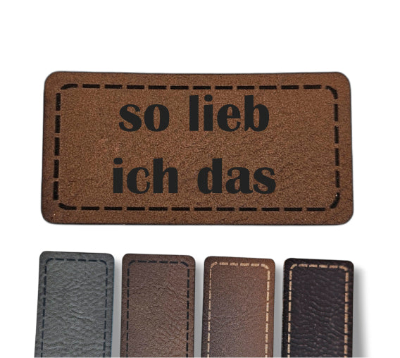 Kunstleder Patch - Rechteck - So lieb ich das