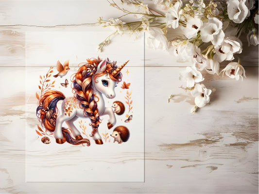 Bügelbild - Herbst Einhorn #0630