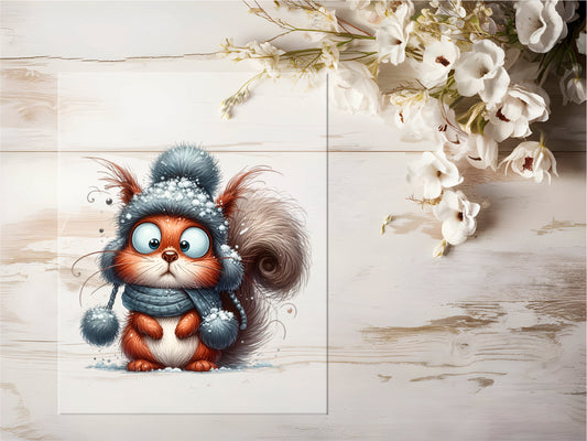 Bügelbild - Winter Eichhörnchen #0656
