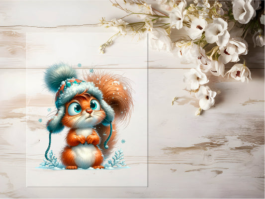 Bügelbild - Winter Eichhörnchen #0654