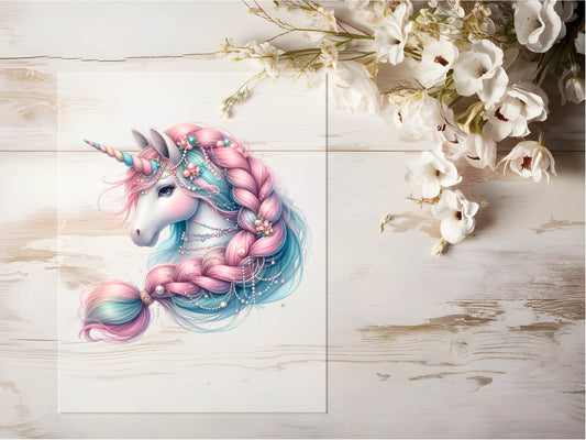 Bügelbild - Pastell Einhorn #0659