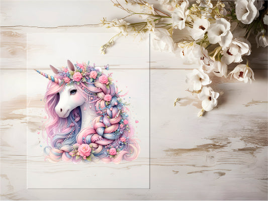 Bügelbild - Pastell Einhorn #0658