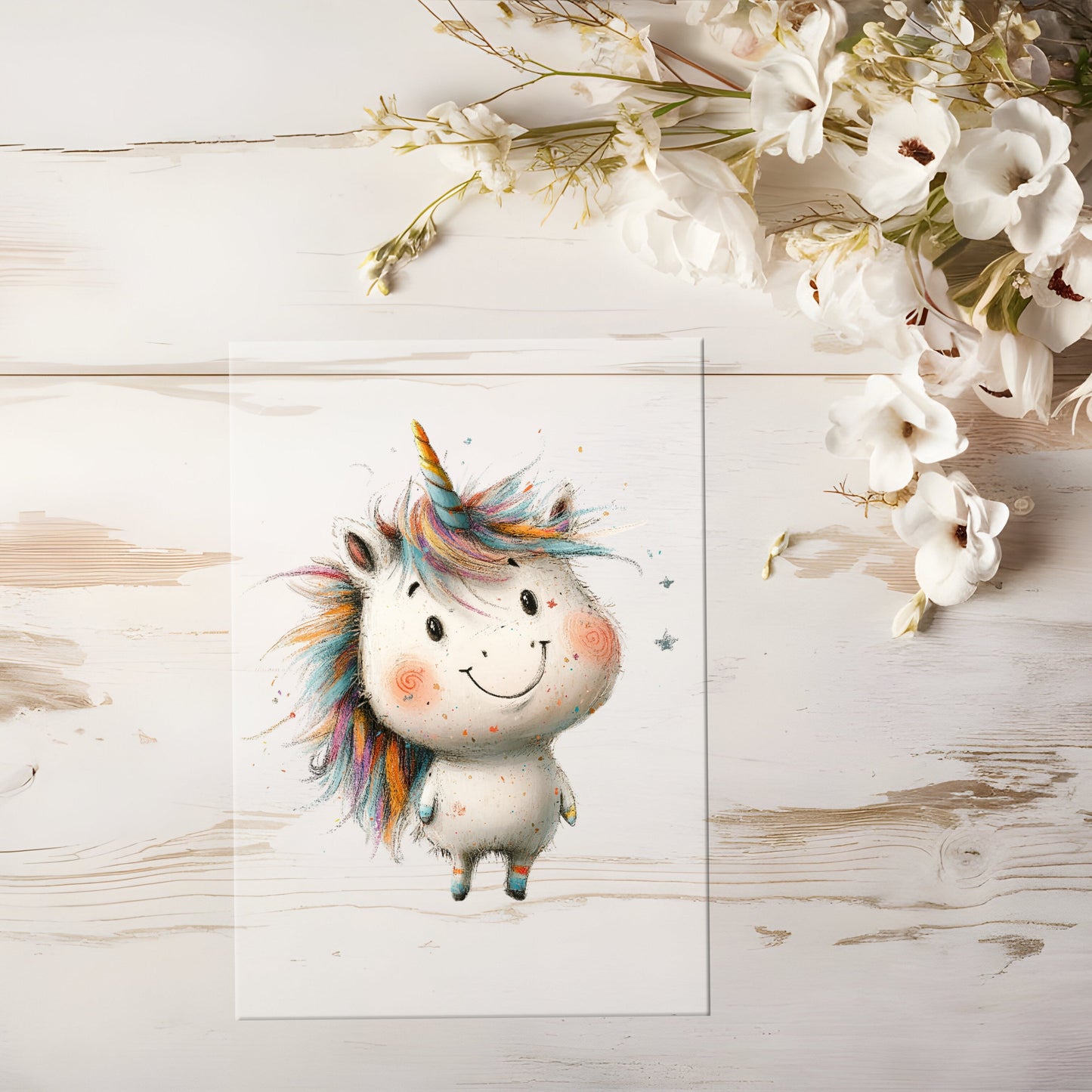 Auktion - Bügelbild - Freches Einhorn #0507 - 15cm