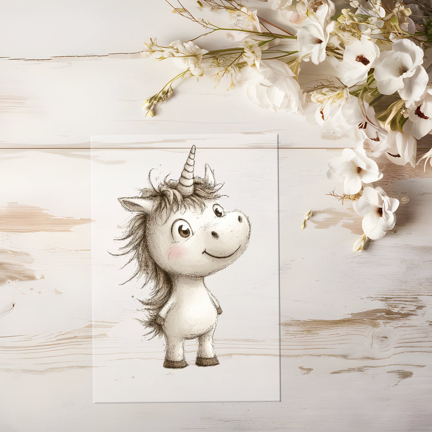 Auktion - Bügelbild - Süßes Einhorn #0508 - 15cm