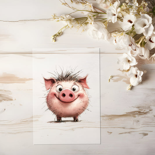 Bügelbild - Verrücktes Schwein #0511