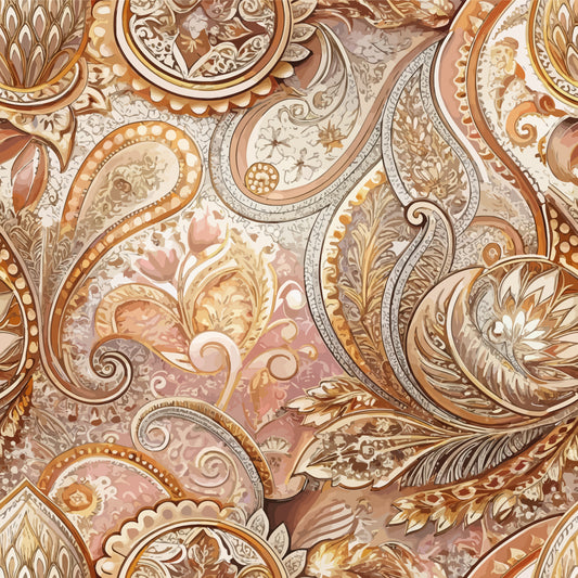 Auktion - 0,5m Jersey - Paisley Kupfer 2