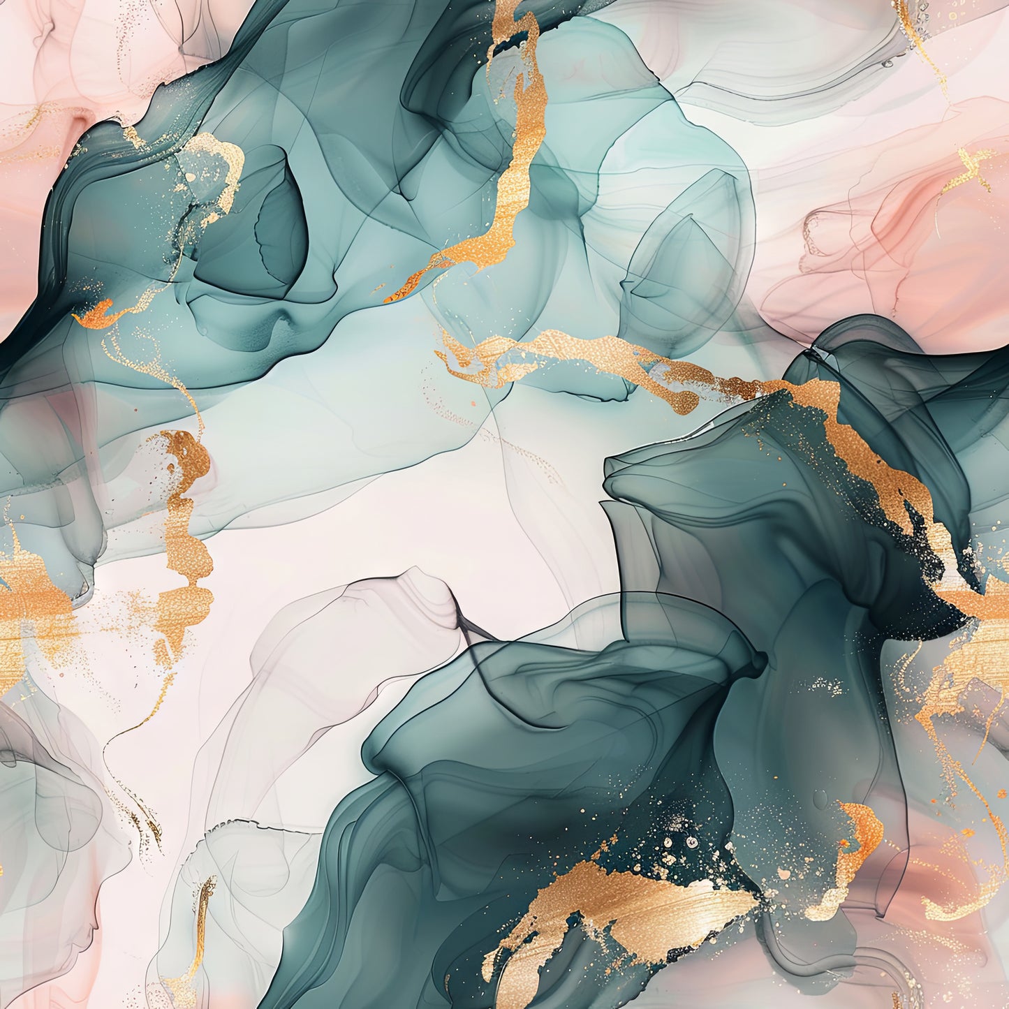 Watercolour Petrol/Rosa 1