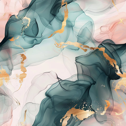 Watercolour Petrol/Rosa 1