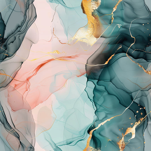 Watercolour Petrol/Rosa 2