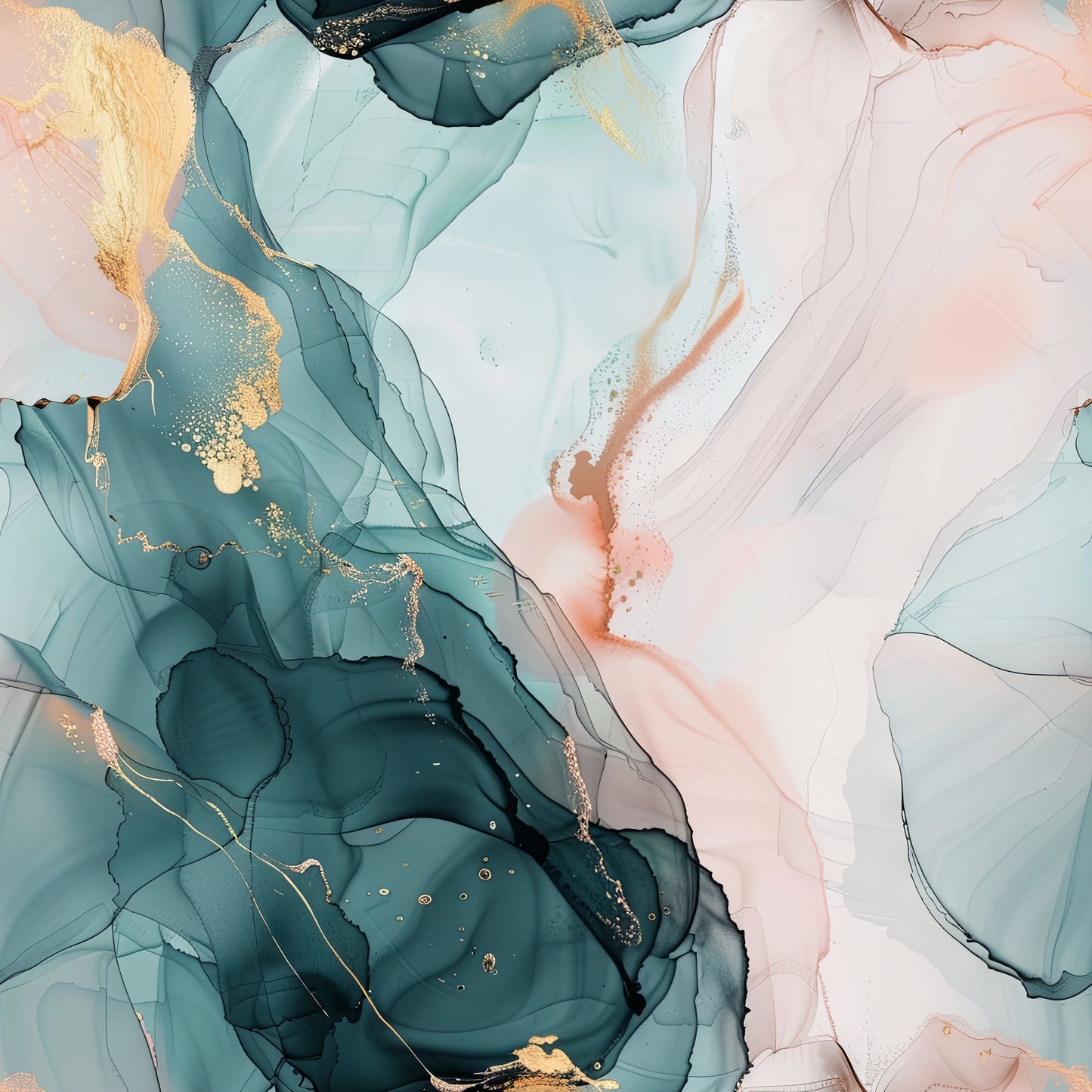 Watercolour Petrol/Rosa 3