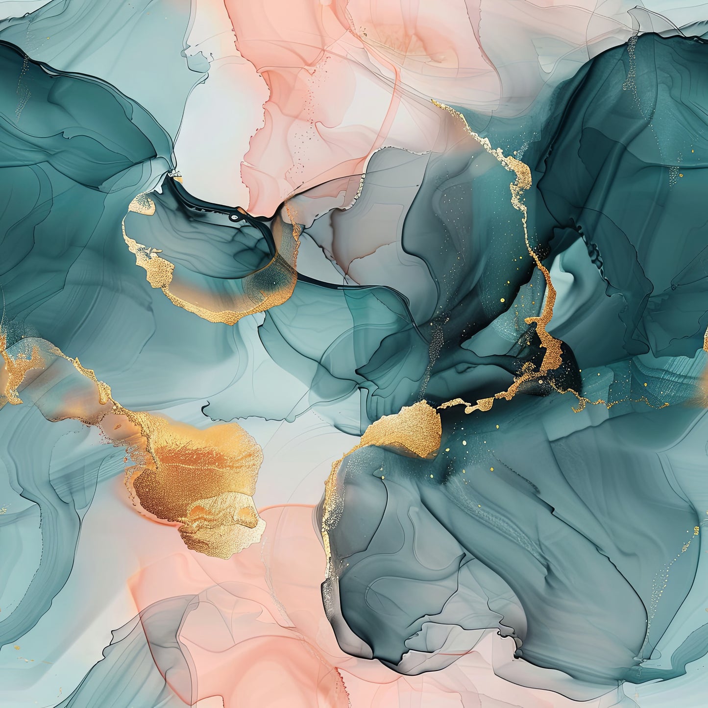 Watercolour Petrol/Rosa 4