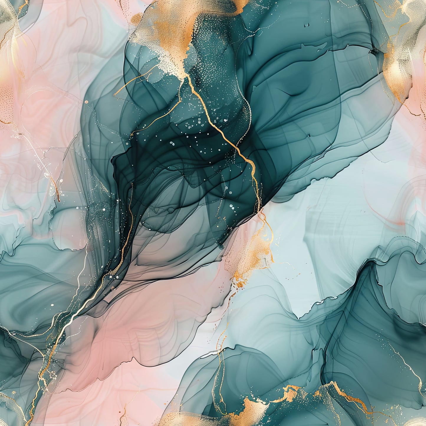 Watercolour Petrol/Rosa 6