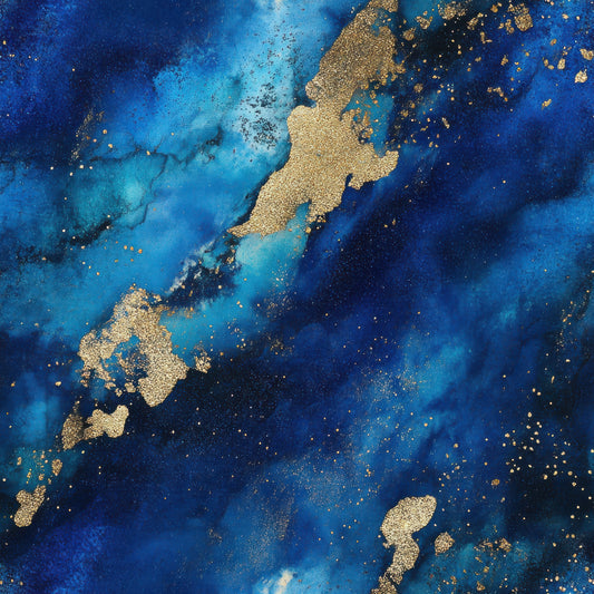 Watercolour Blau/Gold