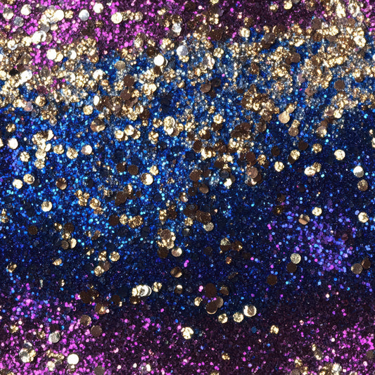 Auktion - 0,5m Jersey - Glitzer Verlauf Lila/Blau Groß