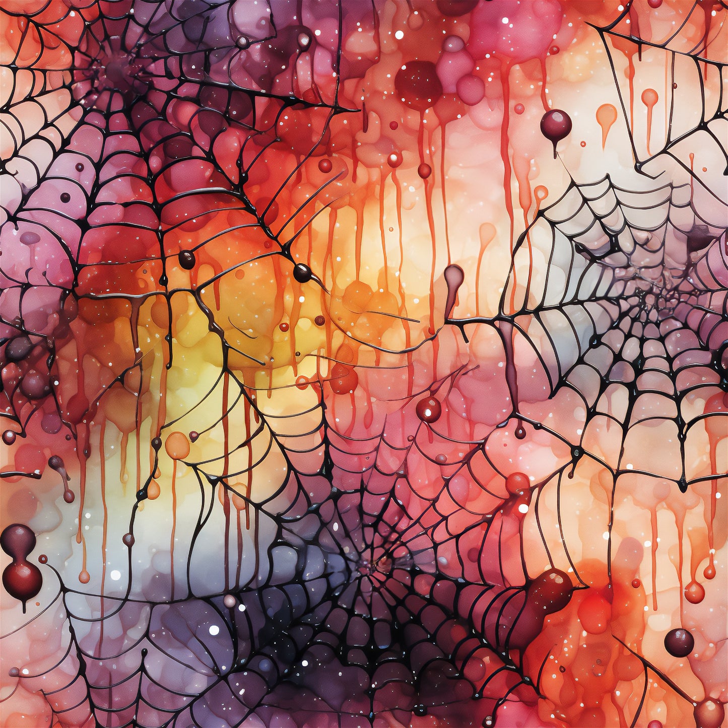 Watercolour Spinnennetz 2