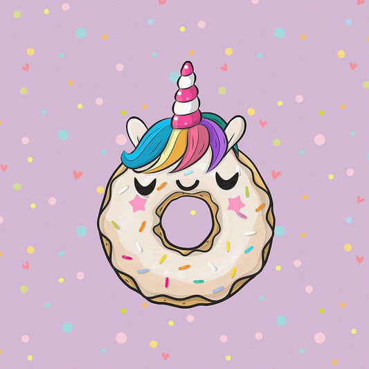 Sommersweat - Panel Funny Donut Unicorn