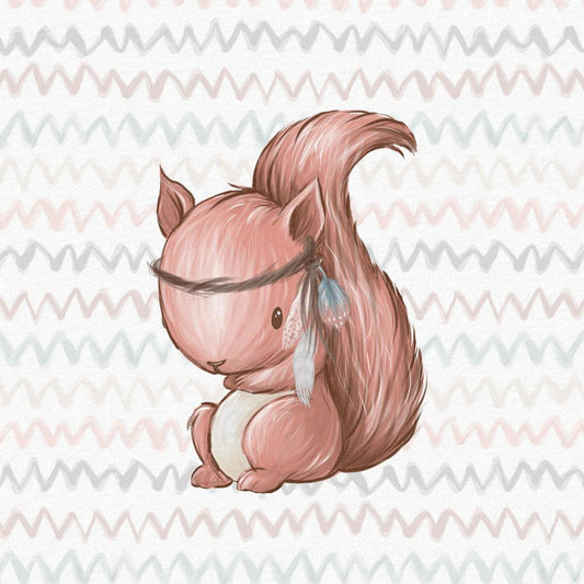 Sommersweat - Panel Waldfreunde Eichhörnchen