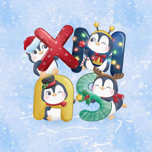 Sommersweat - Panel X-Mas Pinguin