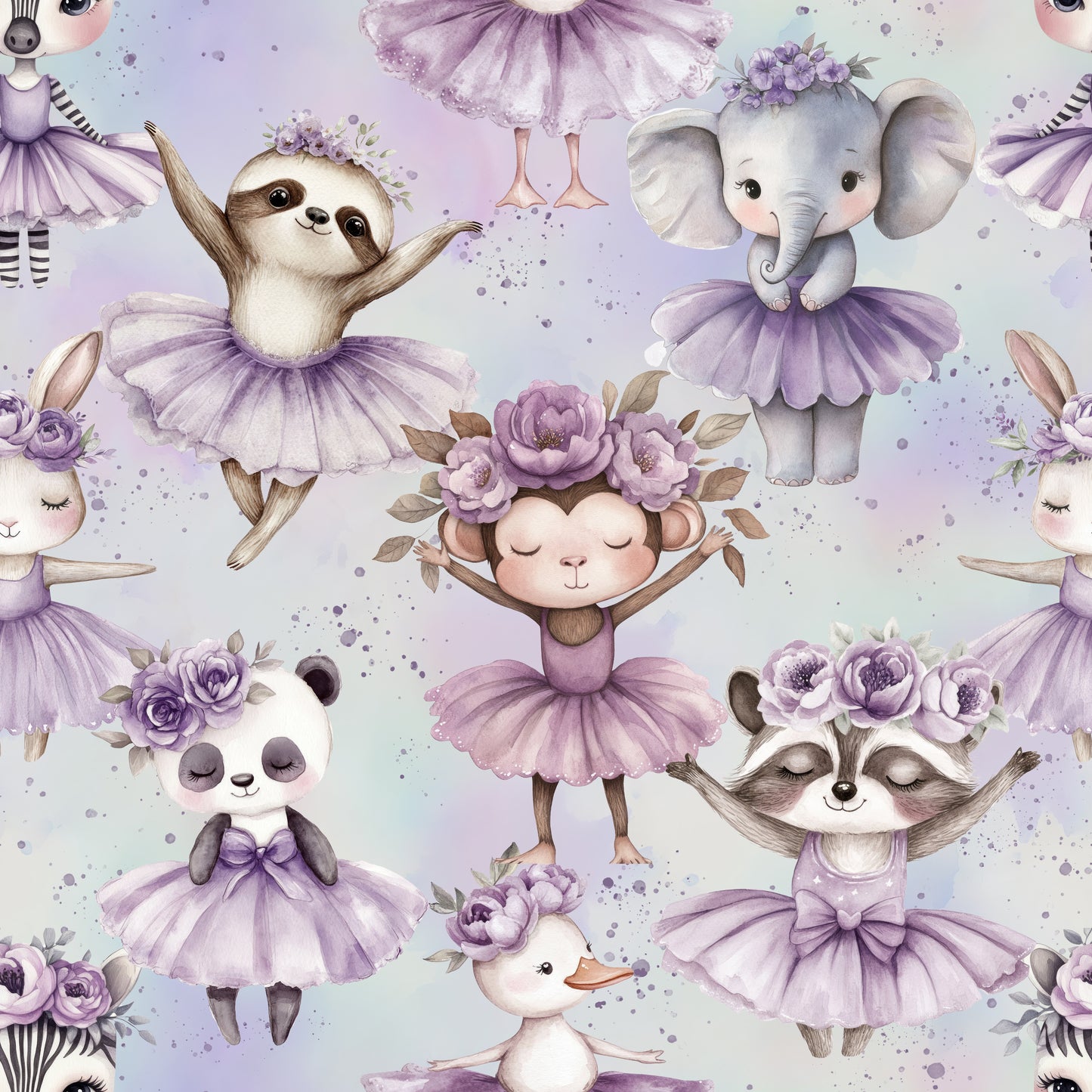 Auktion - 0,5m Jersey - Ballett Tiere Lila