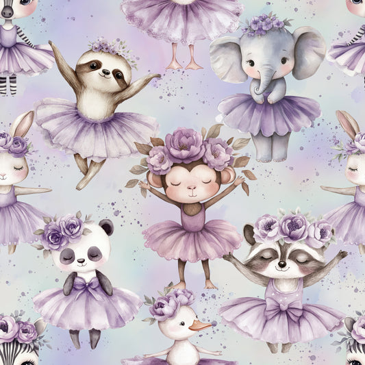 Auktion - 0,5m Jersey - Ballett Tiere Lila