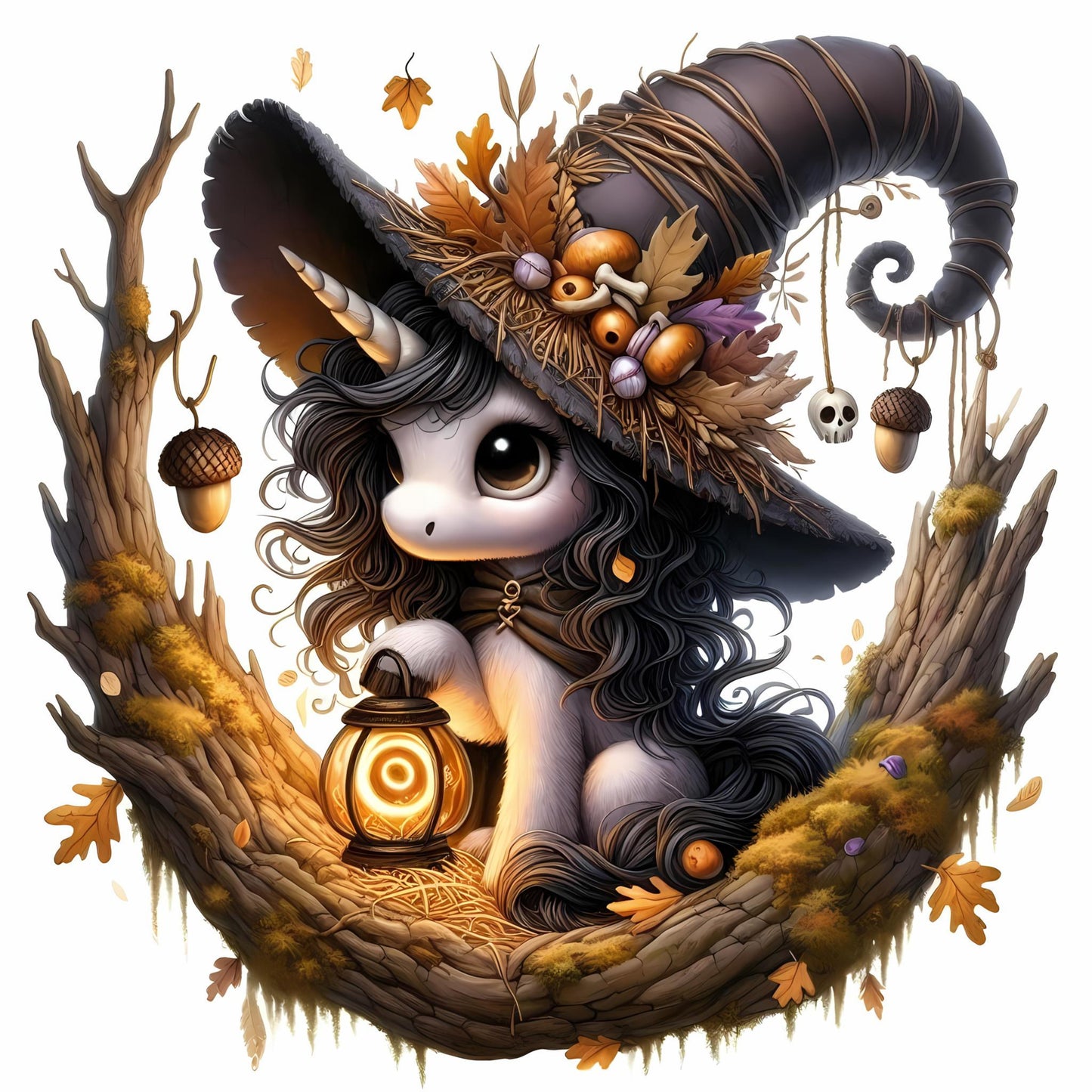 Auktion - Bügelbild - Halloween Einhorn 1 - 15cm