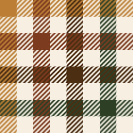 Auktion - 0,5m Jersey - Herbst Karo Erdtöne