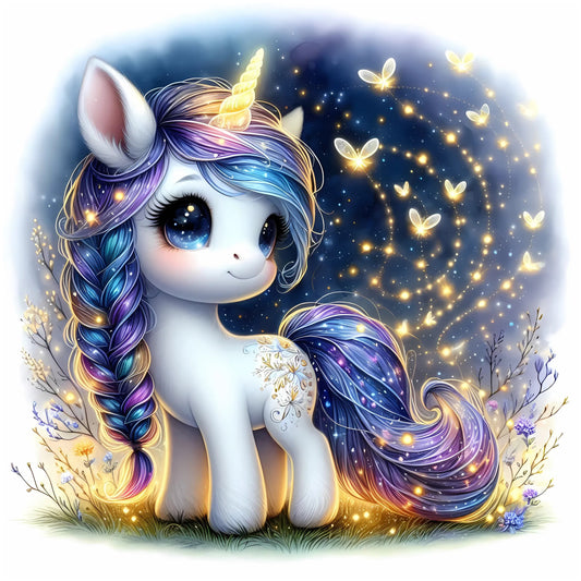 Auktion - Bügelbild - Einhorn Sparkle 14 - 15cm