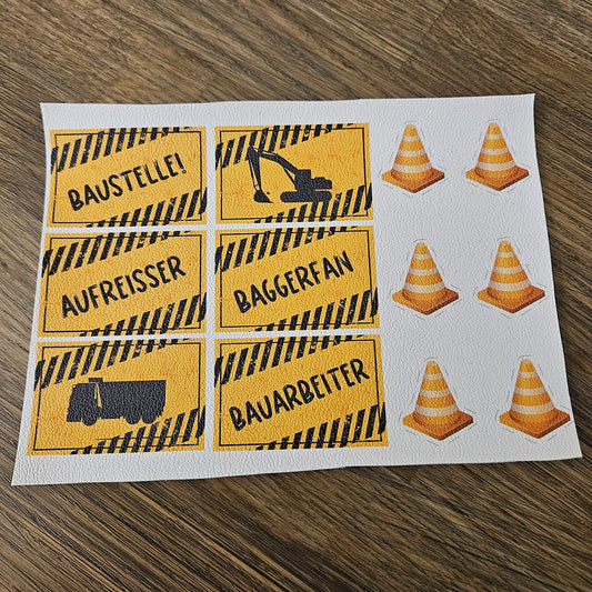 Kunstlederlabel Set - Baustelle