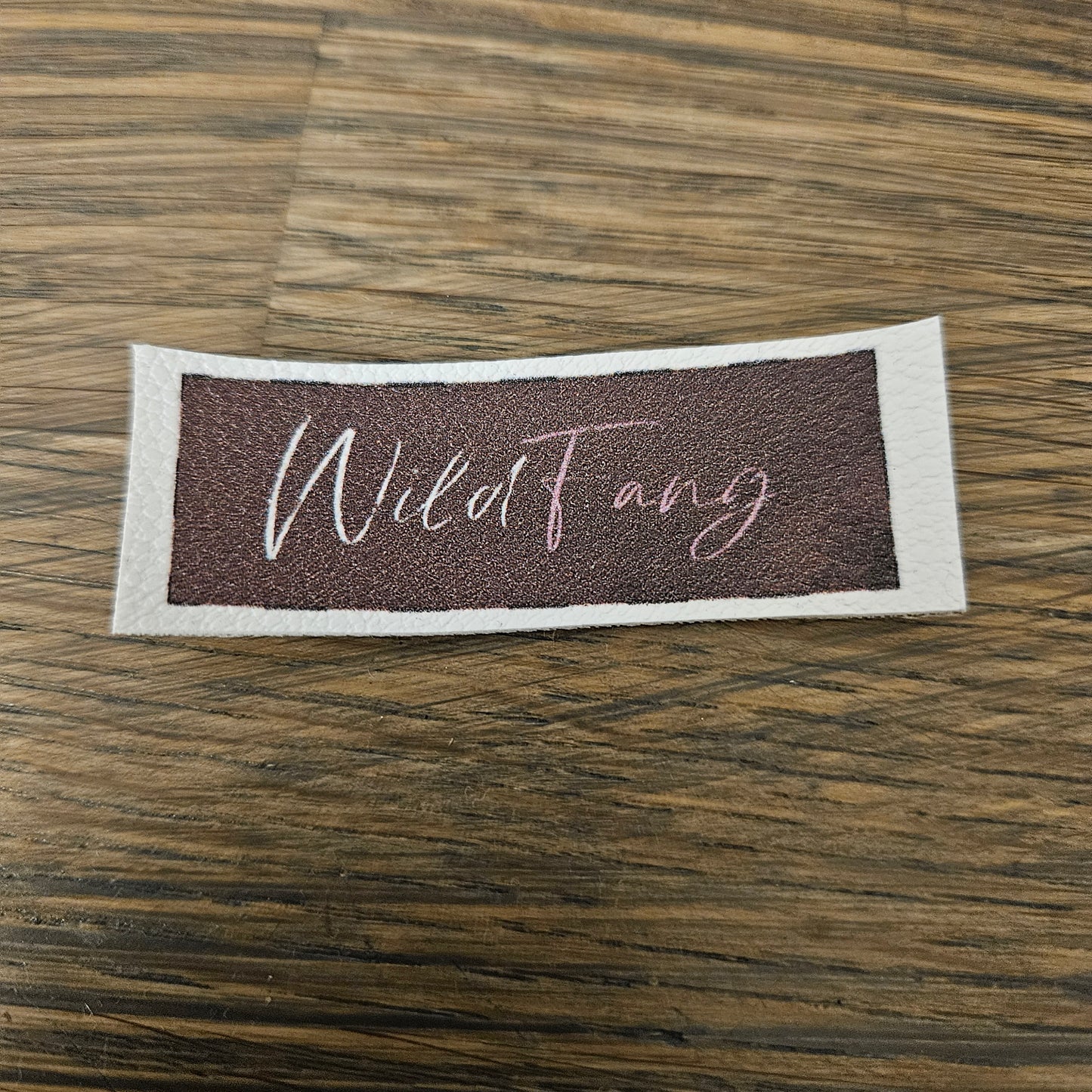 Kunstlederlabel - Wildfang Braun/Rosa 2x5,8cm