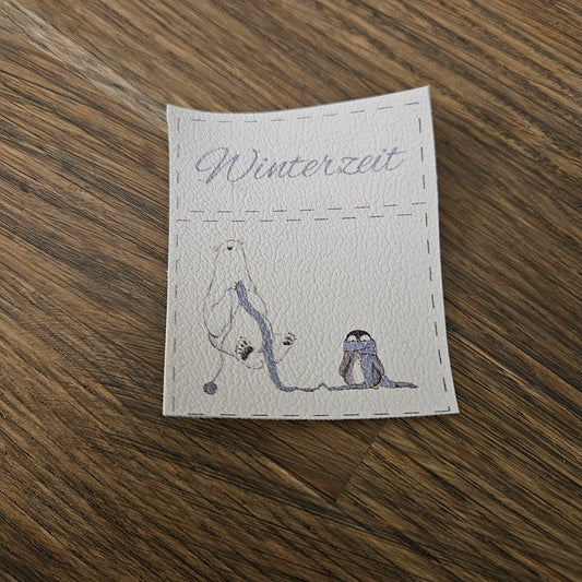 Kunstlederlabel Set - Winterzeit Eisbär