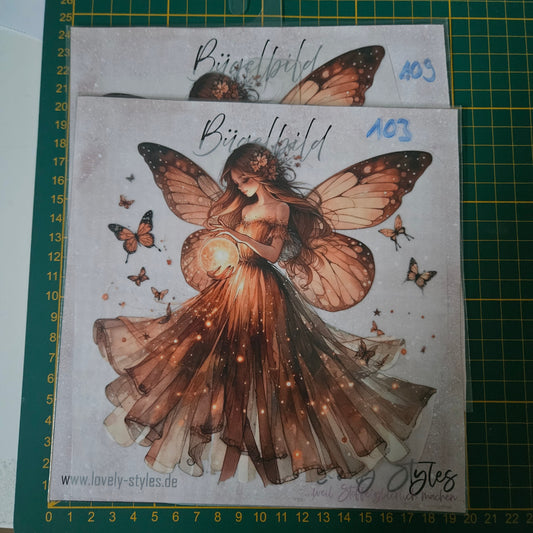 Bügelbild -  Herbstfee Kugel ca. 20cm