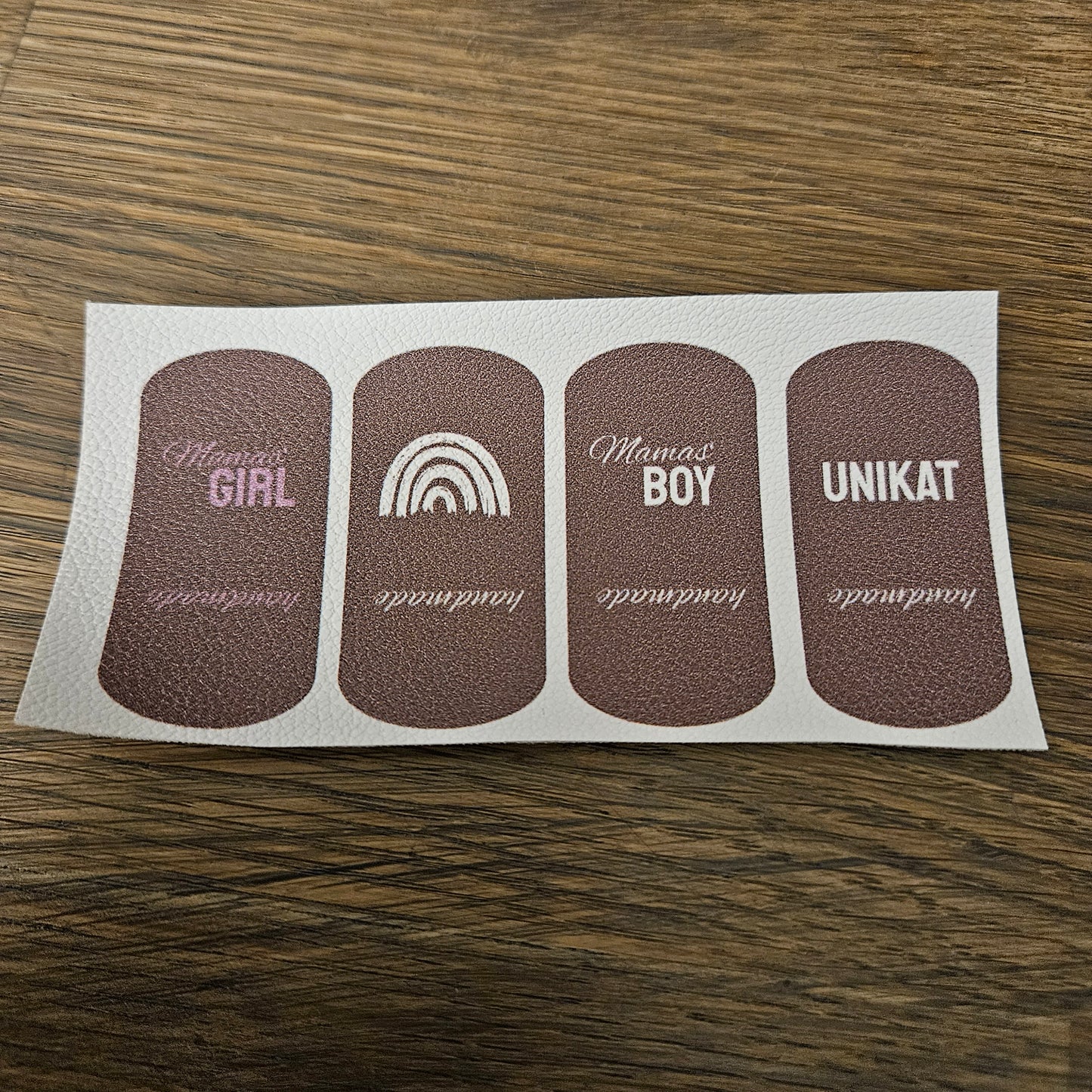 Kunstlederlabel Set - Klapplabels Braun