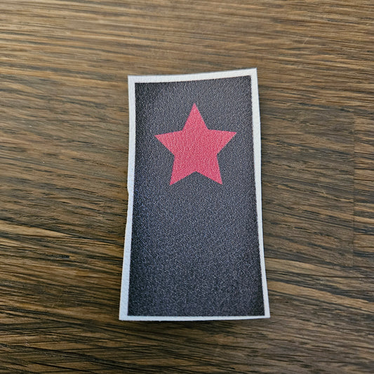 Kunstlederlabel - Klapplabel Stern Pink