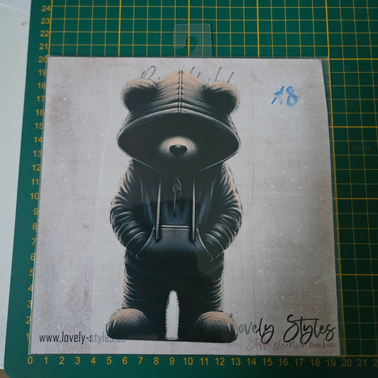 Bügelbild - Cooler Bär ca. 20cm