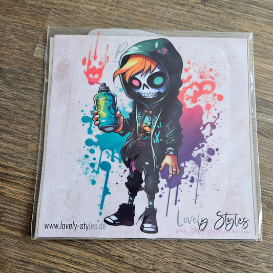 Bügelbild - Graffiti Zombie ca. 15cm