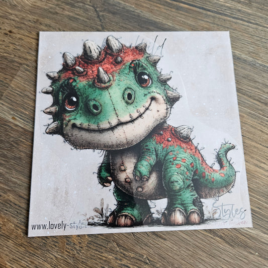 Bügelbild - Dino Grün ca. 15cm
