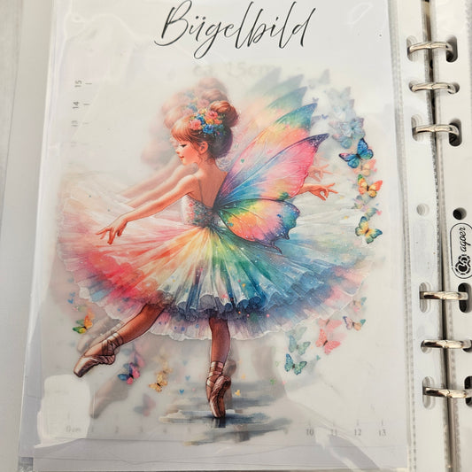 Bügelbild - Fee Ballerina Bunt 1 ca. 15cm